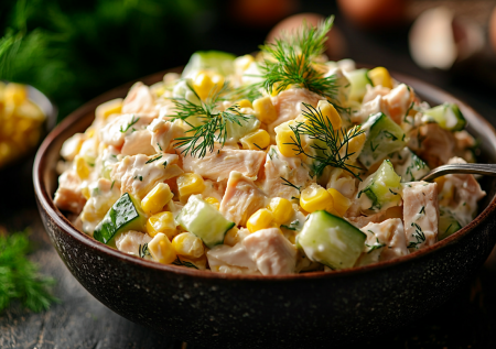 Готовится из простых продуктов, а нравится всем: салат с курицей в дополнение к обедам и ужинам