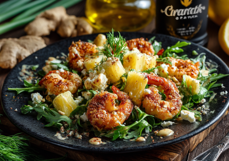 Спорим, что не делали: необычный салат с креветками и хурмой