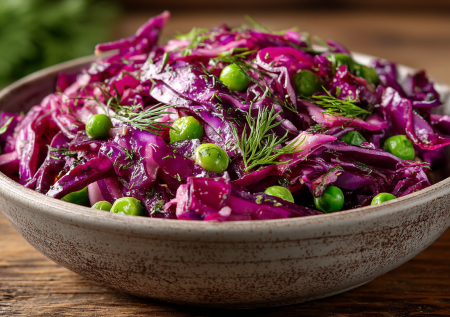 К ужину быстро готовлю салат с красной капустой: элементарный рецепт, даже варить ничего не нужно