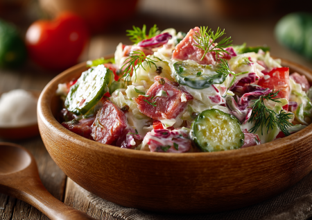 Сытный салат с пекинской капустой: ничего варить не нужно, просто нарезали ингредиенты — и можно есть