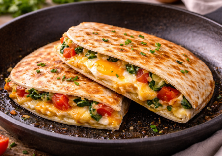 Яичница в лаваше на завтрак за 10 минут: сыр тянется, корочка хрустит — вкусно, сытно и без лишней мороки