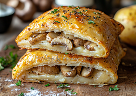 Обжарьте грибы с луком и сверните в лаваш: золотистые конвертики на завтрак — ароматные и сочные