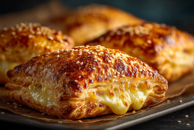 Ленивые пирожки с ветчиной и сыром