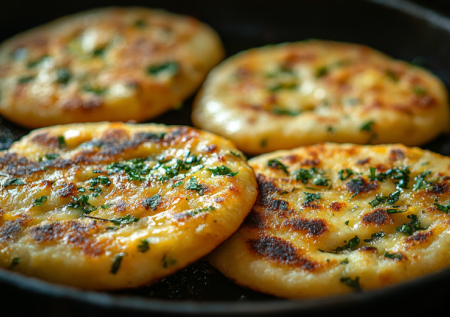 Натрите картошку и смешайте с зеленью. На выходе сырные лепешки — и гарнир к ужину, и горячая закуска на завтрак