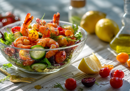 Салат с креветками: простой рецепт для ужина за 15 минут
