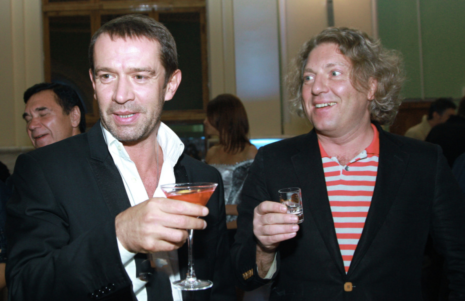 Владимир Машков и Александр Олейников на премьере фильма Алексея Учителя «Край», 2010 год