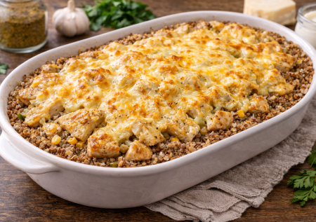 Гречка по-грузински — сытно, ароматно и по-домашнему: даже стараться не нужно, смешиваем — и в духовку