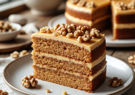 Шоколадные торты могут подождать. Готовлю солнечный медовик: с пряностями, грецкими орехами и карамельной пропиткой