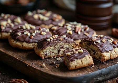 Нежнейшее печенье с орехом внутри и шоколадом снаружи. Готовлю на вареных желтках и сметане — тает во рту