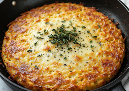 Остатки пюре, яйцо и колбаса — выпеките на сковороде. Быстрая картофельная лепешка «по-деревенски» к ужину за 15 минут