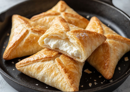 Нет духовки? И не надо! Конвертики-блинчики на сковороде с творогом. Нежные, сладкие и тающие во рту