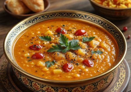 Нужен обед «на сейчас»? Ваш выбор — золотистый «Шехриели Мерджимек». Чечевица и томатная паста— просто и по-восточному ярко