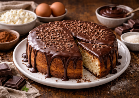 Шоколадная творожная запеканка с глазурью: тает во рту и готовится за считанные минуты