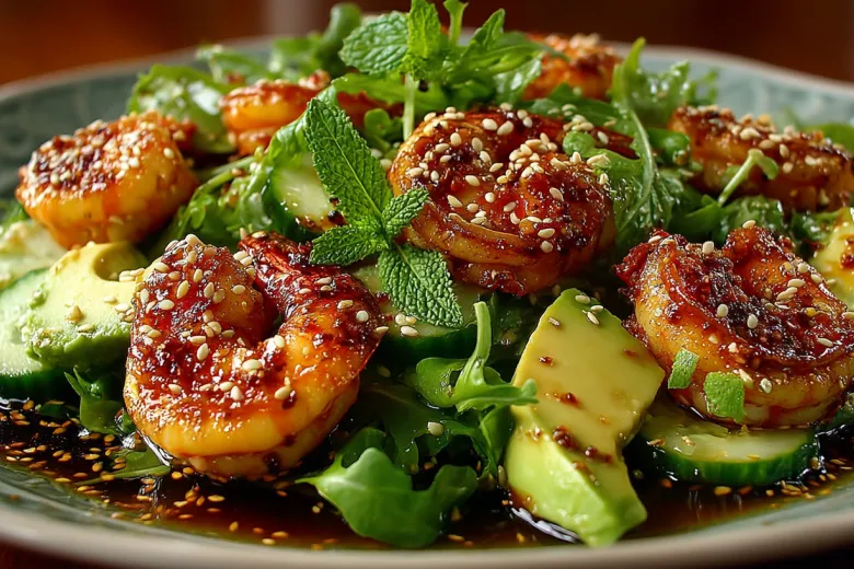 Секрет фирменного салата: креветки, кунжут и маринованный имбирь