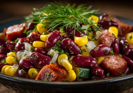 Накормит всю семью: экспресс-салат с фасолью — ужин из банки за 5 минут!