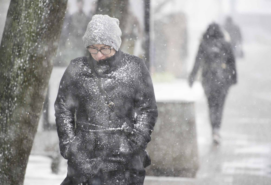 Снежная погода в Варшаве