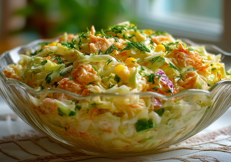 Универсальный салат с пекинской капустой и крабовыми палочками: отлично дополнит обед или ужин