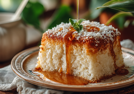 Кокосовый пирог «Баунти»: нежный, влажный и очень ароматный. Пропитываю молоком — тает во рту, как конфета!