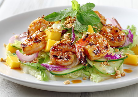 Легкий и пикантный: салат с креветками в азиатском стиле