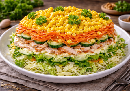 Салат «Турбо» с пекинкой готовила не раз: за 10 минут и ничего варить не надо — настоящая палочка-выручалочка