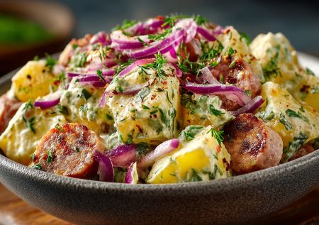 Салат, который заменит обед: с ним вы забудете о голоде — готовим с сервелатом и пикантной заправкой