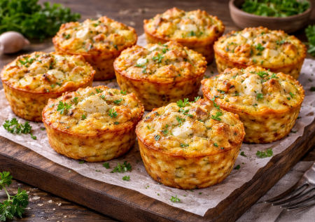 Казалось бы, варёная картошка и курица — но получается нечто! Картофельные кексы с тающей начинкой