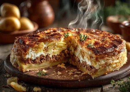 Ужин для всей семьи: мясной пирог с картофелем — сытно и быстро!