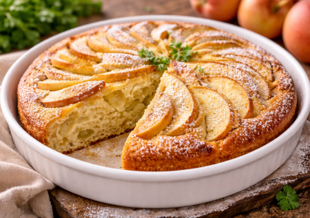 Молочный пирог с яблоками — это нежность: готовлю вместо шарлотки уже давно, тает во рту