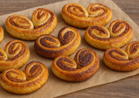 Надоело песочное? Готовлю творожные «ушки»: тесто раскатываю, посыпаю сахаром с корицей — и в духовку до хруста