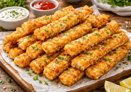 Беру стакан кефира и готовлю гору вкуснятины: хрустящие сырно-ветчинные полоски