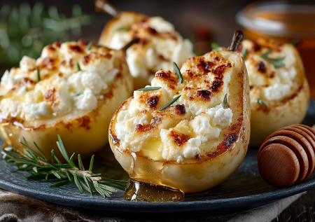 Печеные груши с творогом и медом — обалденное лакомство: намного вкуснее, чем готовить с яблоками