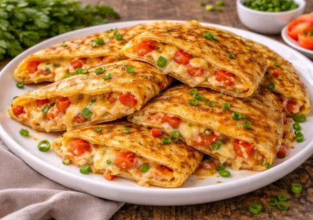 Беру 2 помидора и горстку сыра: сырные лепёшки на завтрак — мой фаворит. Готовлю за 15 минут