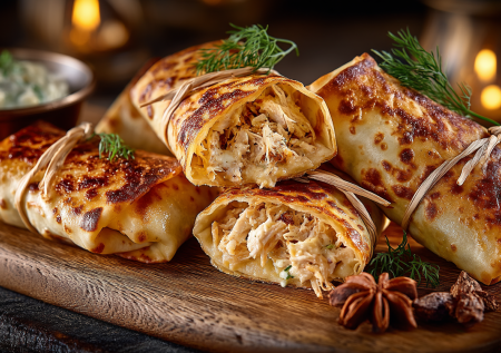 Мешочки из лаваша с крабовыми палочками и сыром: хрустящие, сочные, с тающей начинкой. Готовятся за 15 минут — идеальная горячая закуска!