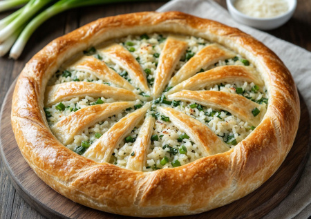 Соединяю рис, рубленые яйца и лучок — заворачиваю в тесто. Пирог «Деревенский гостинец»: безумно вкусный в горячем и холодном виде