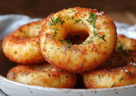 От пюре до золотистого колечка — 30 минут. Картофельные пончики с сыром и укропом: воздушные внутри, с хрустящей корочкой