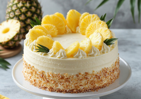 Кокосовая стружка, ананасы и легкий бисквит. Торт «Райское наслаждение» — нежный и очень вкусный