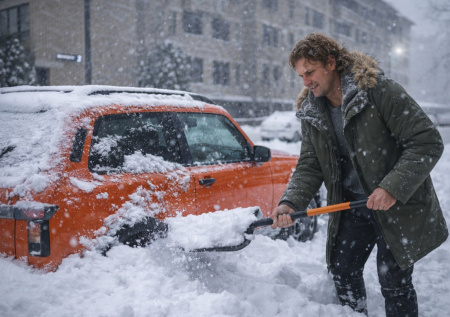 Как правильно откопать засыпанную снегом машину: инструкция в картинках