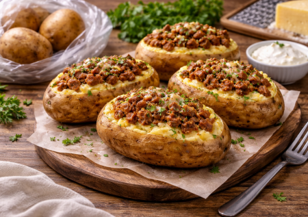 Пока картошка в микроволновке — жарю фарш: картофельные бомбочки из простых продуктов — вкусный домашний рецепт