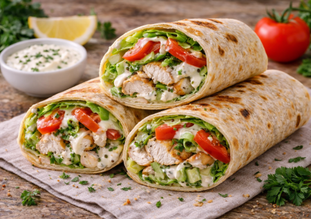 Безумно вкусно и похудительно: цезарь-ролл со сметанной заправкой и курицей — ПП-вариант для вкусной жизни