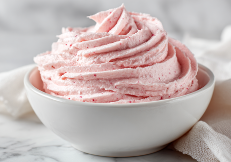 Взбиваю малиновое пюре с крем-чиз: получаю розовую мечту для торта