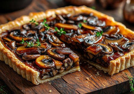 Грибной тарт, который покорит всех: вешенки, шиитаке, шампиньоны под нежной глазурью — объедение!
