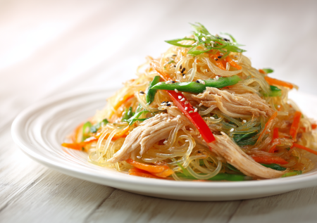 Овощная хрустящая поджарка и сочная курица: рецепт сытной фунчозы