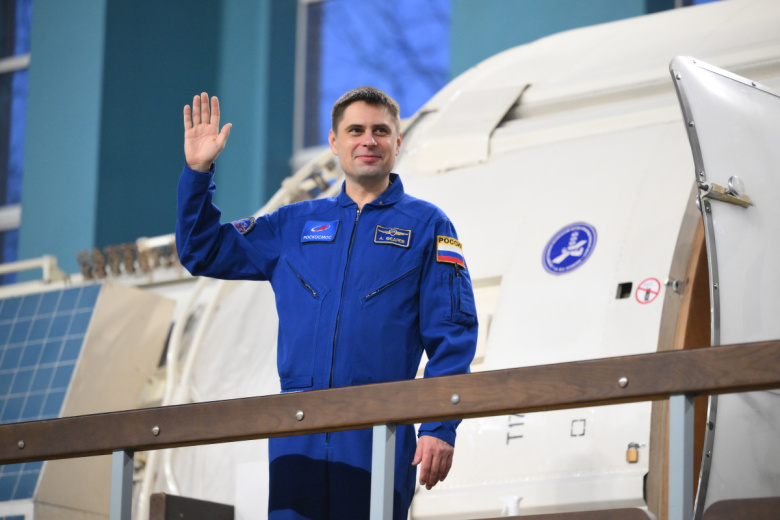 Андрей Федяев на экзаменационной комплексной тренировке на тренажерах российского сегмента Международной космической станции