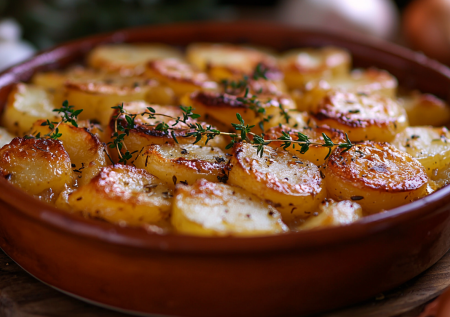 Французский картофель в духовке — слоеный буланжер. Получается кремовый внутри и с золотистой корочкой сверху. Объедение!