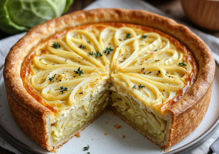 Тонко нашинкованная капуста, яйца и волшебная заливка на кефире. Получается невероятно нежный и ароматный пирог «как из русской печи»