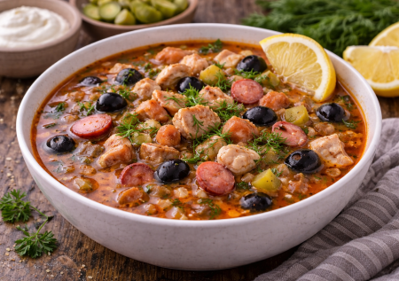 Куриная солянка — это просто обожание: не такая жирная и бульон-скороспелка — идеальный вариант