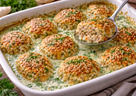 Мяса меньше, а вкуса — больше: биточки с капустой, рисом и кабачком — готовим в духовке