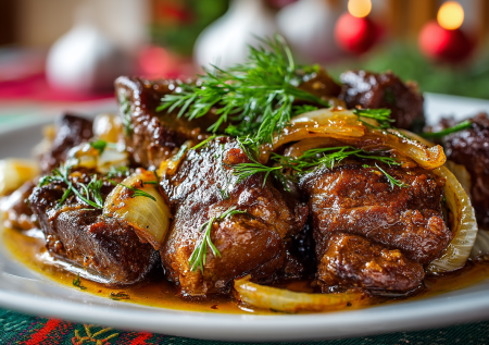 Проще рецепта мяса не придумаешь: нужны только кусок свинины или говядины, лук, сливочное масло