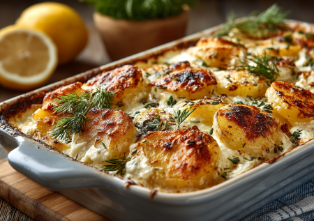 Рецепт — простой, ингредиенты — доступные: запекаем рыбу с картошкой в сметане