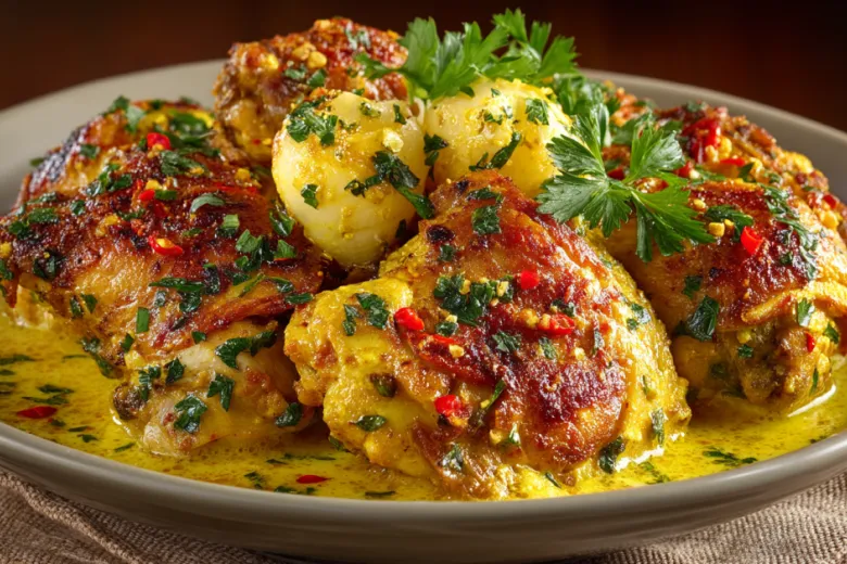 Сочная курочка в кефире с имбирем